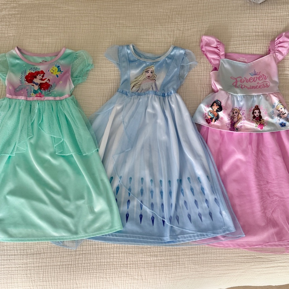 Disney Kids Dress Trio - Aqua, Light Blue, and Pink